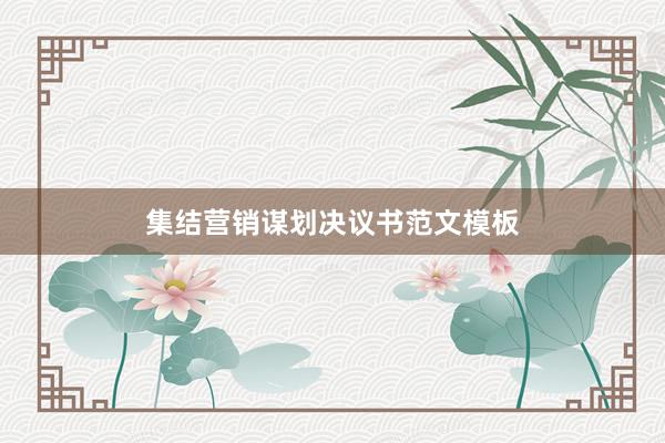 集结营销谋划决议书范文模板